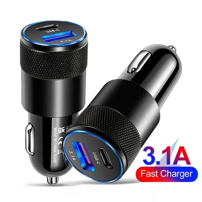 Car Charger 3.1A Usb Type-C 15W Pd Adapter
