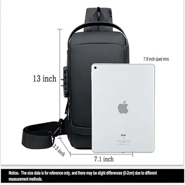 Men Sling Bag Pack With Lock