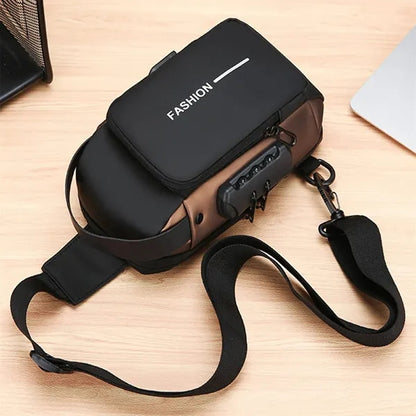 Men Sling Bag Pack With Lock
