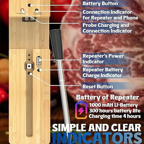 Long Range Wireless Smart Meat Thermometer