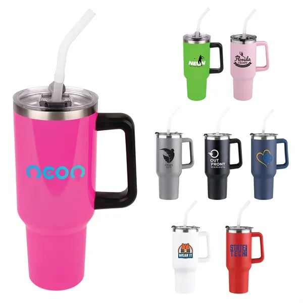 Sequoia 40oz Double-Wall Stainless Travel Mug with Straw