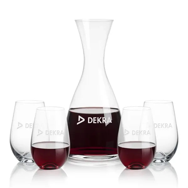 Barham Carafe & Boston Stemless Wine