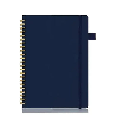 8.5"x 6"Premium Leather Spiral Journal Notebook W/Pen Loop