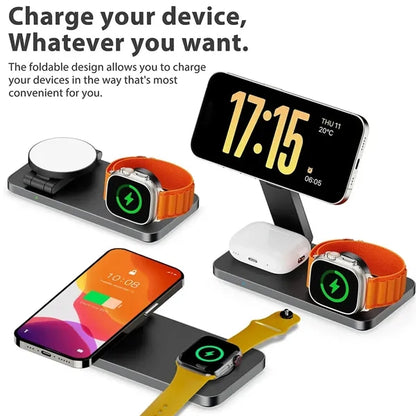 Foldable 3 in 1 Wireless Charging Station for Apple