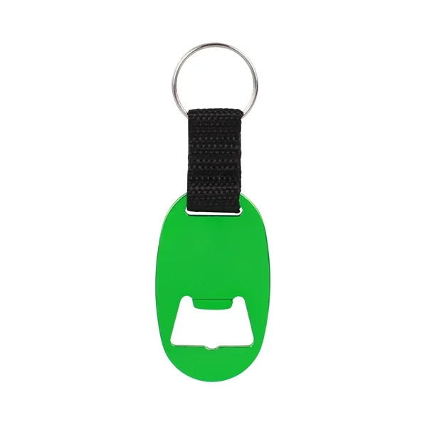 Oval Aluminum Bottle Opener With Key Ring