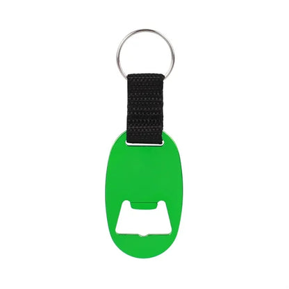 Oval Aluminum Bottle Opener With Key Ring