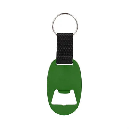 Oval Aluminum Bottle Opener With Key Ring