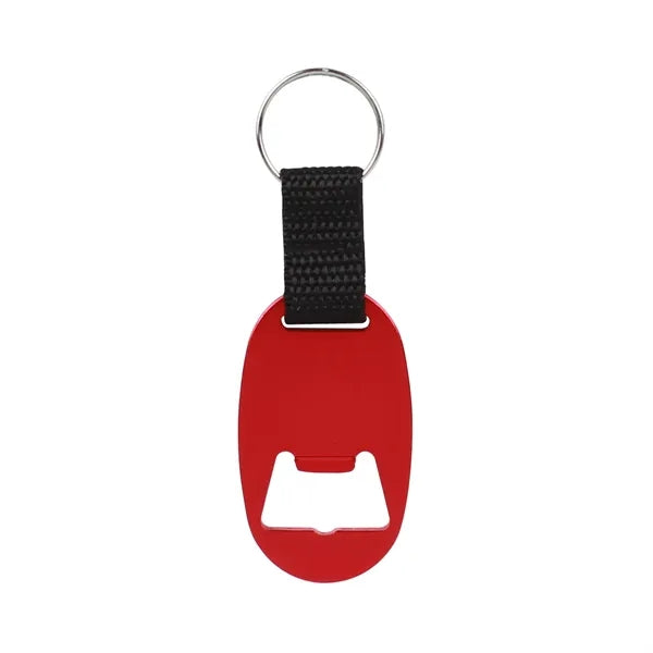 Oval Aluminum Bottle Opener With Key Ring