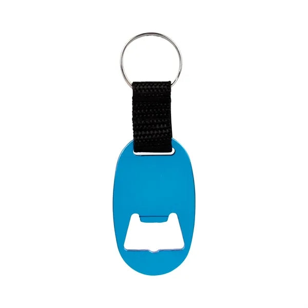 Oval Aluminum Bottle Opener With Key Ring