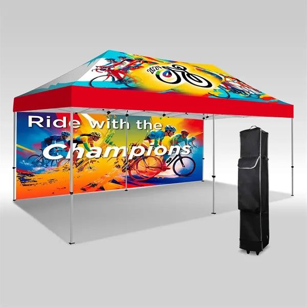 10' X 20' Hex Aluminum Frame Tent With Canopy and Back Wall