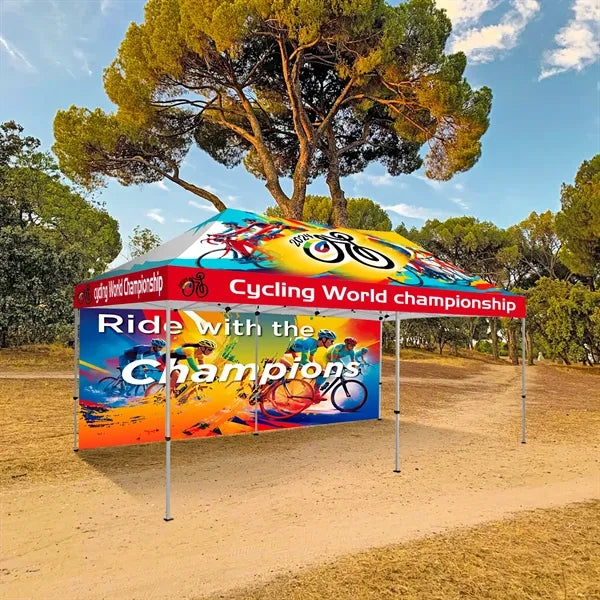 10' X 20' Hex Aluminum Frame Tent With Canopy and Back Wall