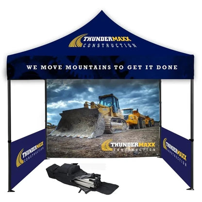 Steel Frame Tent Kit With Full Back & 2 Half Side Wall