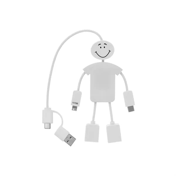 Techmate 3-In-1 Charging Cable & USB Hub 2.0