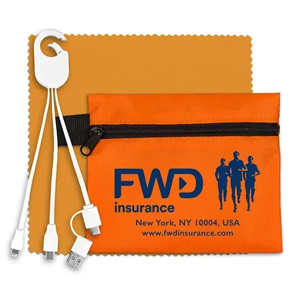ReCharge Zip Mobile Tech Charging Cables in Zipper Pouch