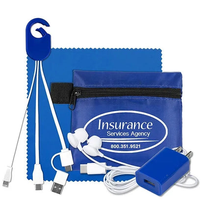 TechTime Plus Mobile Tech Charging Kit with Earbuds