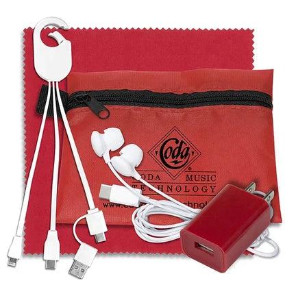 TechTime Plus Mobile Tech Charging Kit with Earbuds
