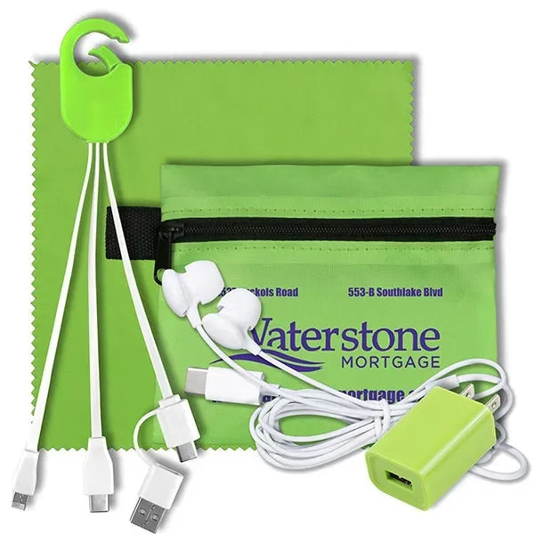 TechTime Plus Mobile Tech Charging Kit with Earbuds