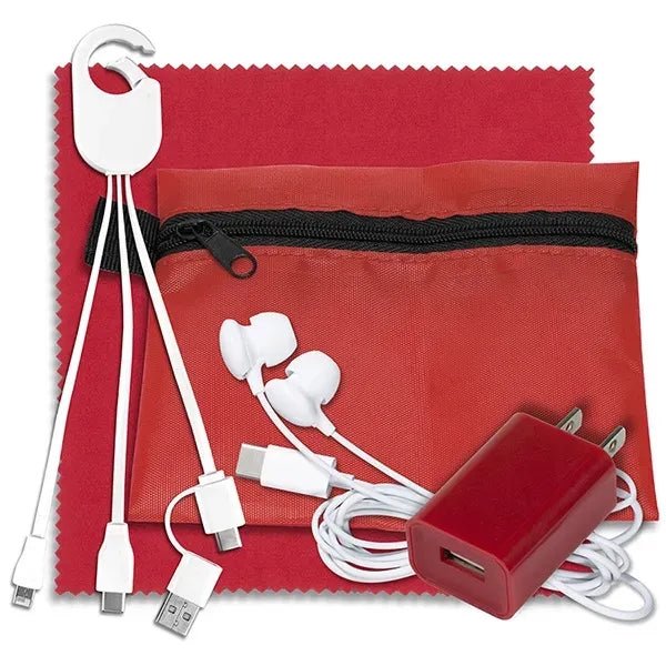 TechTime Plus Mobile Tech Charging Kit with Earbuds