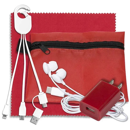TechTime Plus Mobile Tech Charging Kit with Earbuds