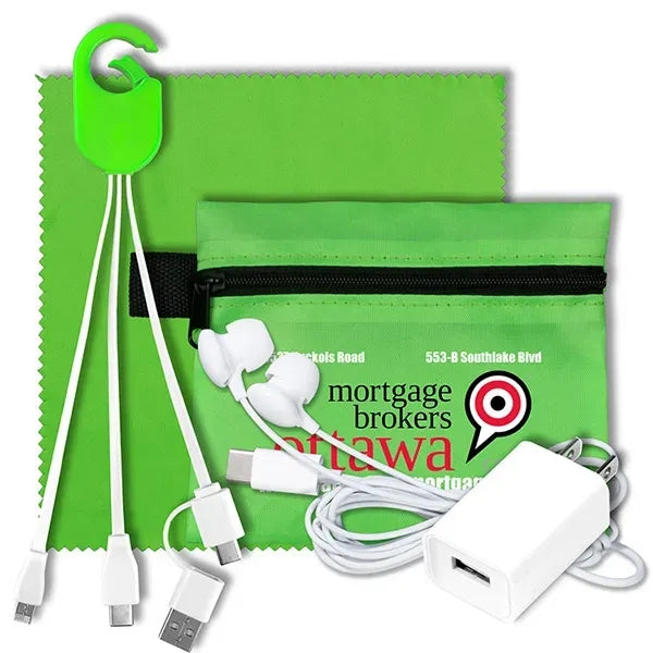 TechTime Plus Mobile Tech Charging Kit with Earbuds