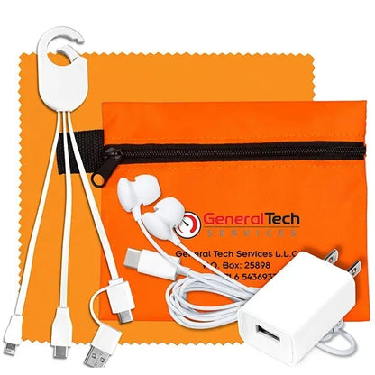 TechTime Plus Mobile Tech Charging Kit with Earbuds