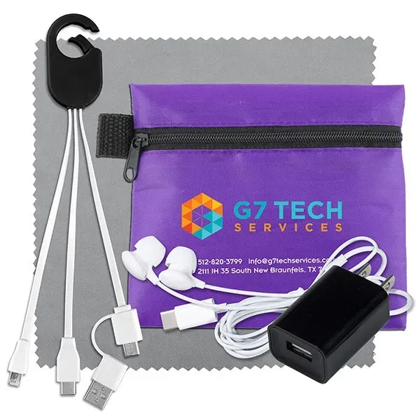 TechTime Plus Mobile Tech Charging Kit with Earbuds