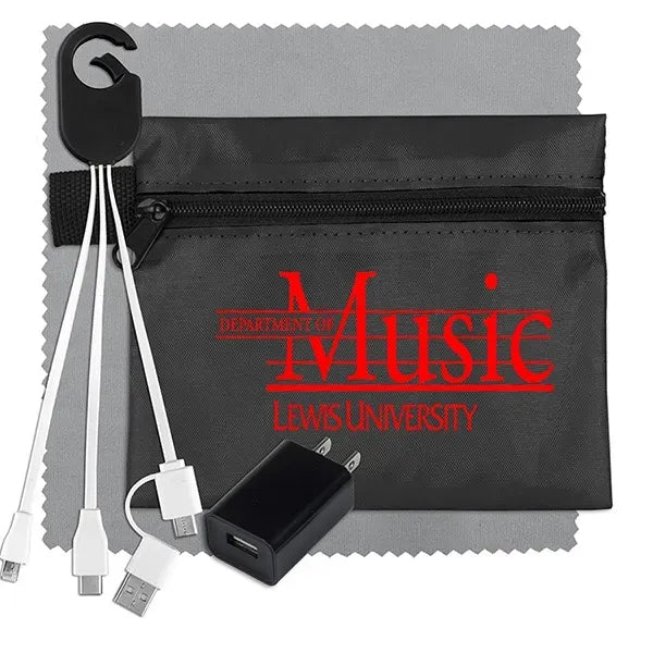 Tech Home and Travel Kit w/ Cleaning Cloth / Wall Charger
