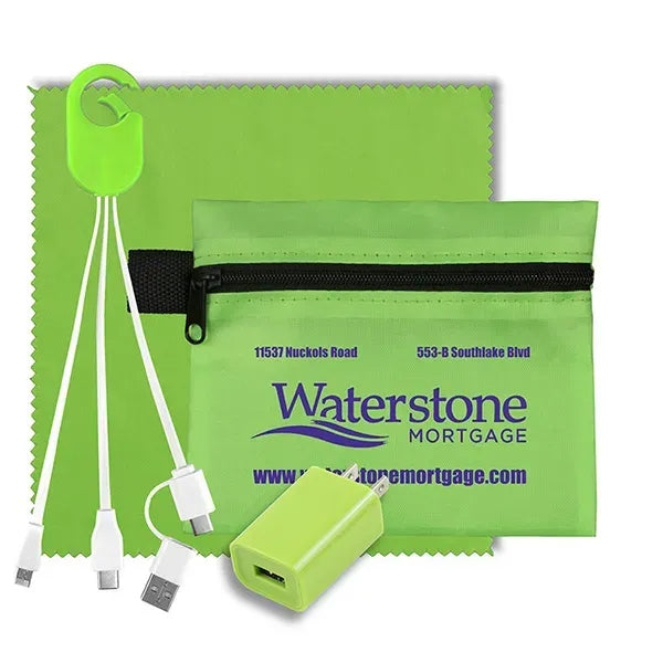 Tech Home and Travel Kit w/ Cleaning Cloth / Wall Charger