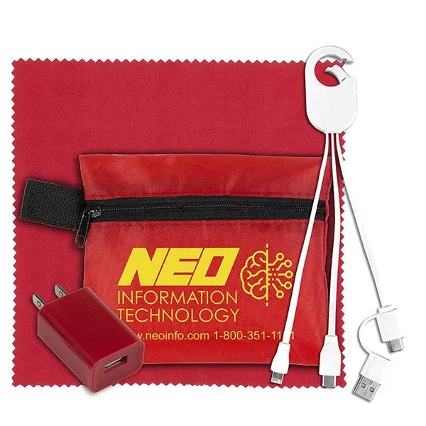 Tech Home and Travel Kit w/ Cleaning Cloth / Wall Charger