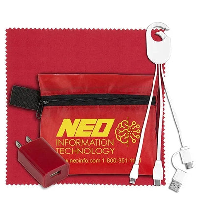 Tech Home and Travel Kit w/ Cleaning Cloth / Wall Charger