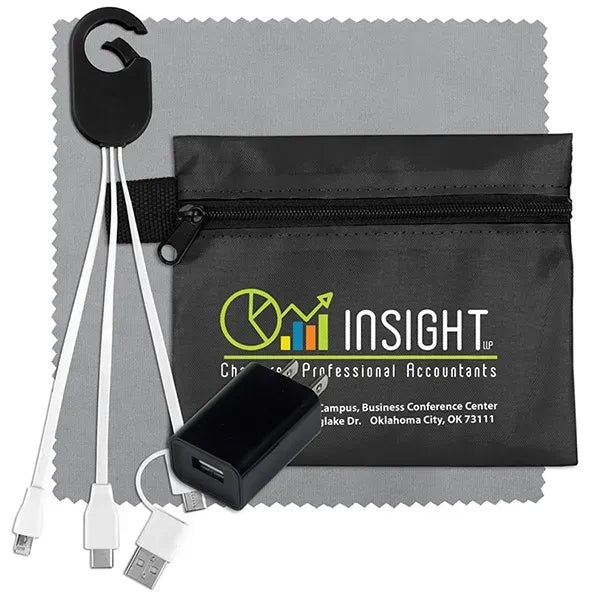 Tech Home and Travel Kit w/ Cleaning Cloth / Wall Charger
