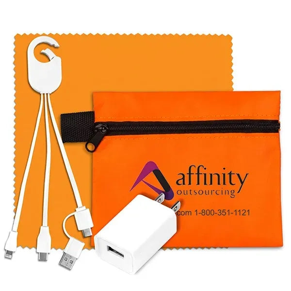 Tech Home and Travel Kit w/ Cleaning Cloth / Wall Charger