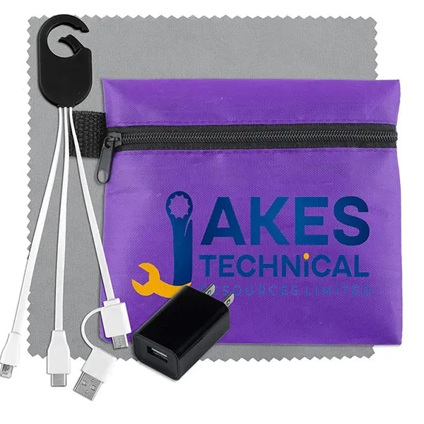 Tech Home and Travel Kit w/ Cleaning Cloth / Wall Charger