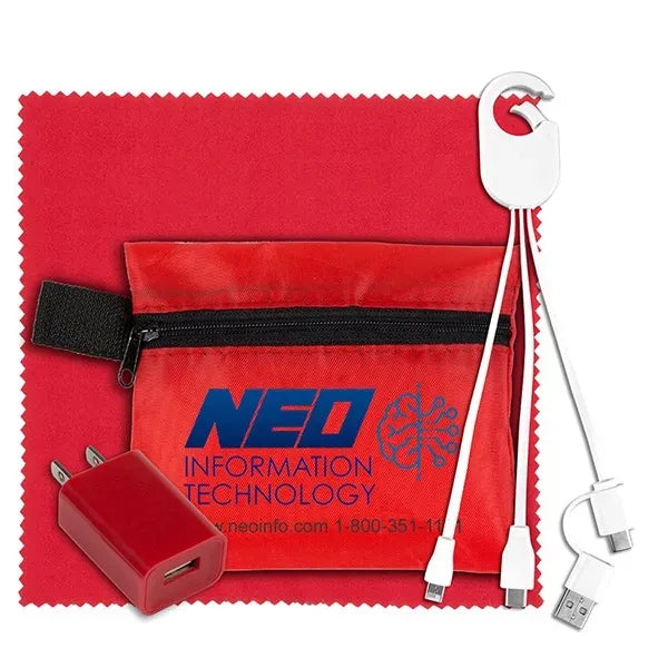 Tech Home and Travel Kit w/ Cleaning Cloth / Wall Charger
