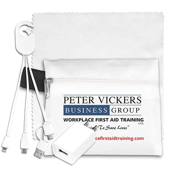 Tech Home and Travel Kit w/ Cleaning Cloth / Wall Charger