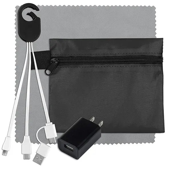 Tech Home and Travel Kit w/ Cleaning Cloth / Wall Charger