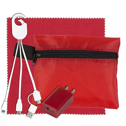 Tech Home and Travel Kit w/ Cleaning Cloth / Wall Charger