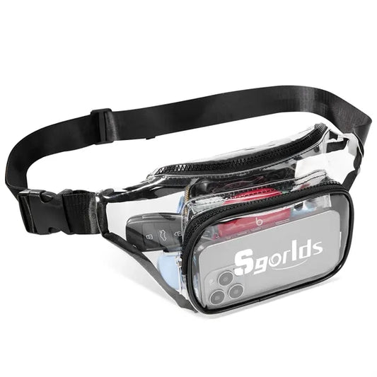 CLEAR FANNY PACK / TWO ZIPPER POCKETS