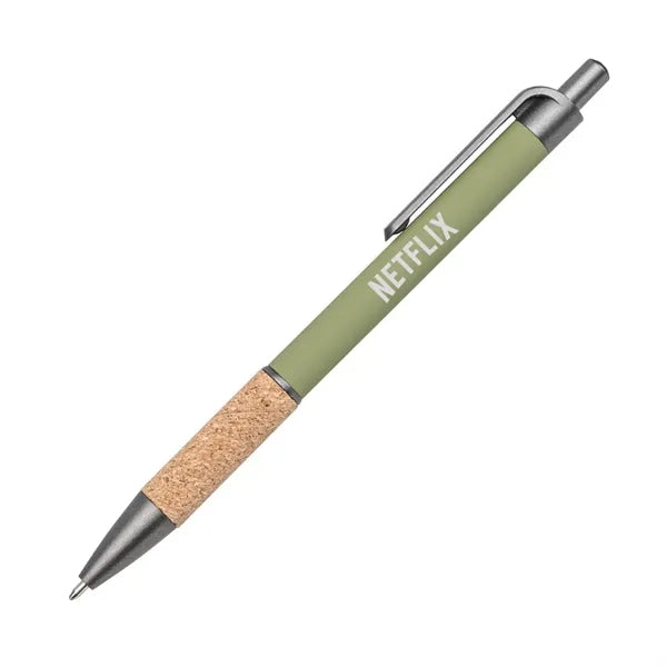 Otto Aluminum Pen w/Cork Grip & Blue Refill