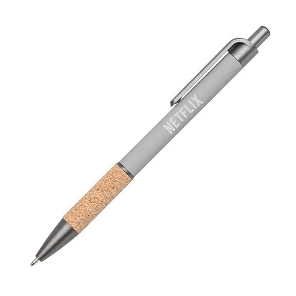 Otto Aluminum Pen w/Cork Grip & Blue Refill
