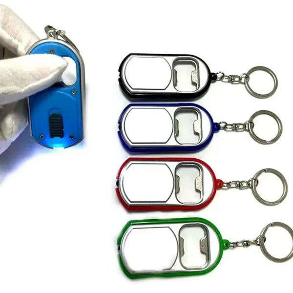3-in-1 Bottle Opener Key Chain with LED Light