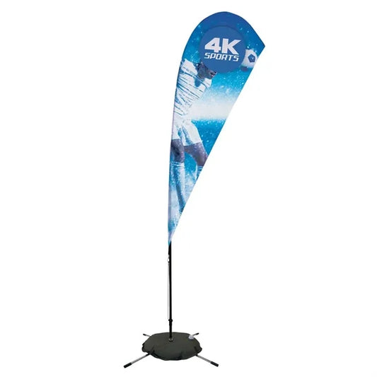 8' Streamline Teardrop Sail Sign Flag, 1-Sided with Scissor