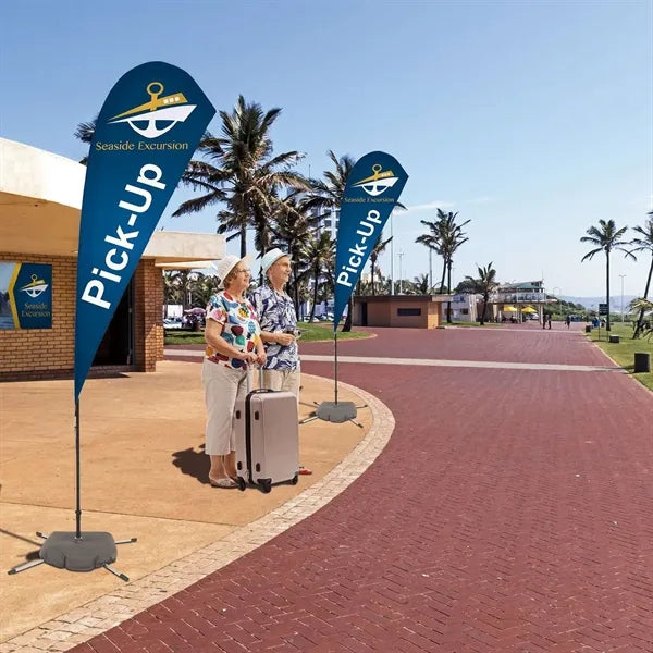 8' Streamline Teardrop Sail Sign Flag, 1-Sided with Scissor