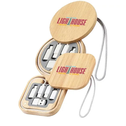 Wooden Grain Multi USB Adapter Cable Kit