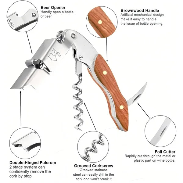 Folding Multifunction Corkscrew Foil Cutter Wine Key