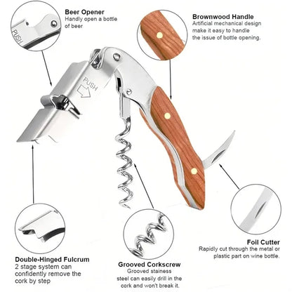 Folding Multifunction Corkscrew Foil Cutter Wine Key
