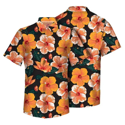 MEN'S 135GSM CUSTOM SUBLIMATED HAWAIIAN SHIRT WITH POCKET