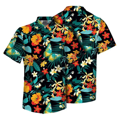 MEN'S 135GSM CUSTOM SUBLIMATED HAWAIIAN SHIRT WITH POCKET