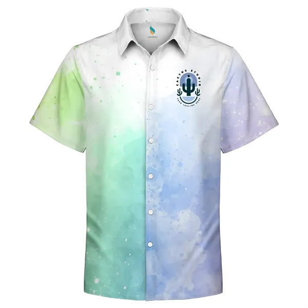 Dye Sublimation Hawaiian Shirt-120gsm Customized (Ocean)
