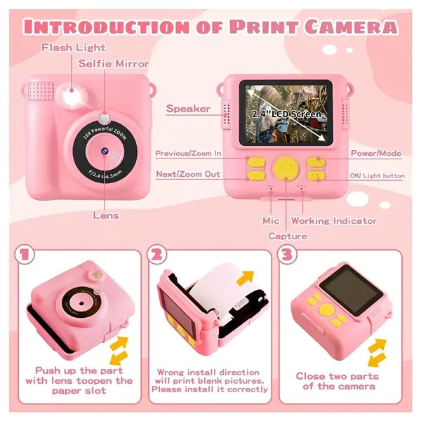 Instant Print Camera For Kids Custom Logo